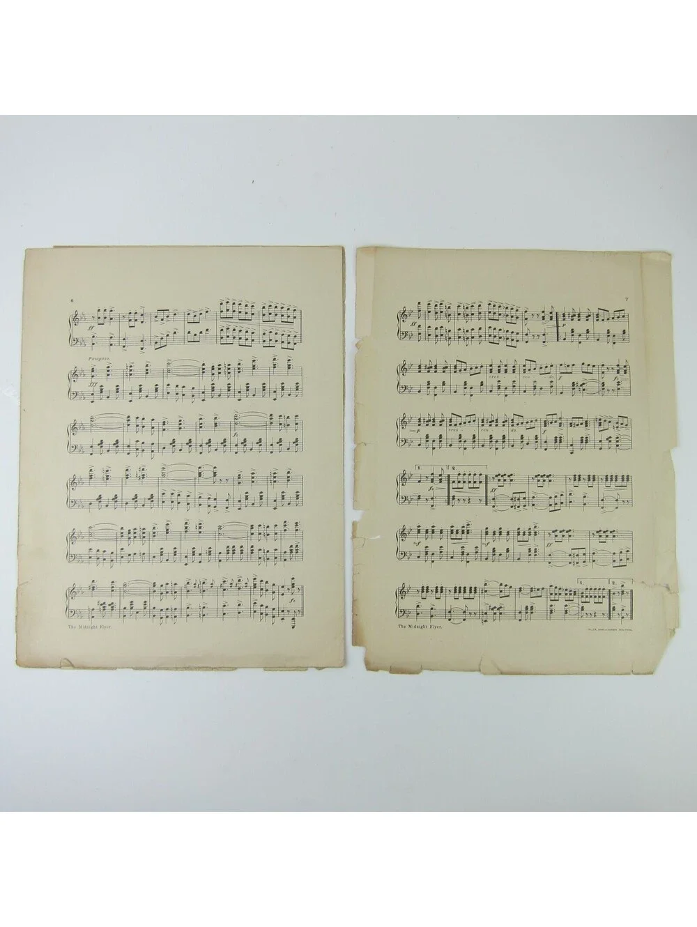 Sheet Music The Midnight Flyer March Two Step Frederick W. Hager Antique 1903